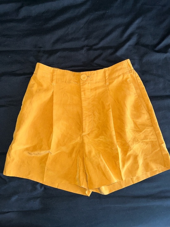Mango Pants - Mango Mustard Yellow High-Waist Modal Blend Shorts - Women’s Size 2